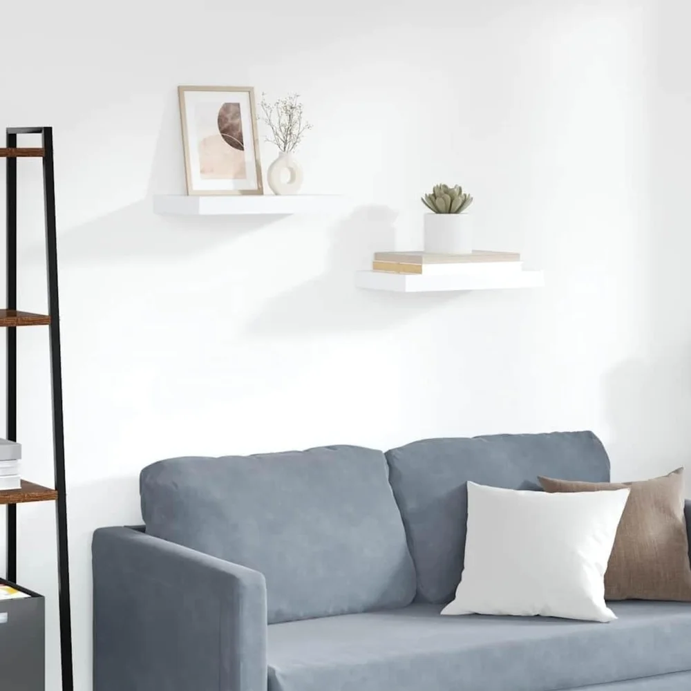 White Floating Wall Shelves 2 pcs 15.7